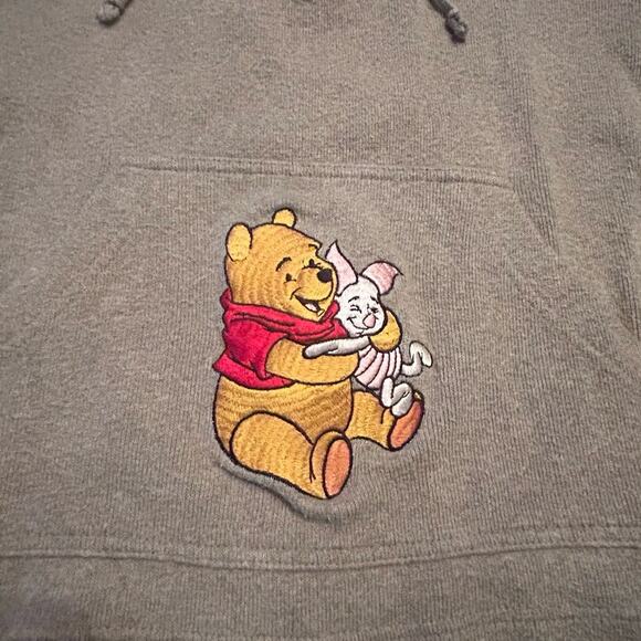 Disneyland Winnie the Pooh Piglet Hoodie XS Beige Embroidered Resort Exclusive - Picture 2 of 7